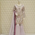 Mauve Gharara Multi-Colour Embroidery