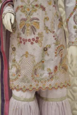 Mauve Gharara Multi-Colour Embroidery - Image 2