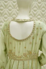 Embroidered Yoke Frock Style Suit with Sequin Net Dupatta - Image 2