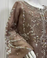 Brown Organza Sharara Set - Image 2
