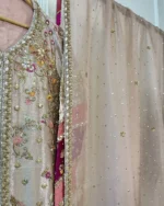 Pink Gold Tissue Bridal Embroidered - Image 6