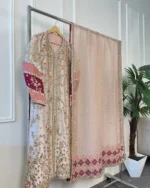 Pink Gold Tissue Bridal Embroidered - Image 4