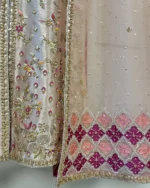 Pink Gold Tissue Bridal Embroidered - Image 3