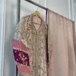 Pink Gold Tissue Bridal Embroidered