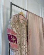 Pink Gold Tissue Bridal Embroidered