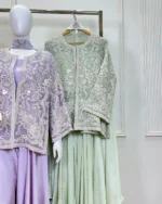 Mirror Work Jacket Sharara Set - Image 3