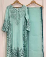 Mint Green Baraat Dress Teal Embroidered 3 Piece