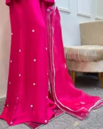 Pink 3 Pieceilver Zardozi Baraat Walima Dress - Image 2