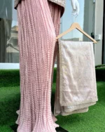 Blush Pink Zardozi Gharara with Gold Dabka And Dupatta - Image 3