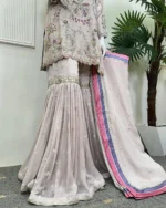 Mauve Gharara Multi-Colour Embroidery - Image 2