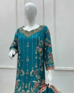 Ferozi Baraat Dress Heavy Gold Zardozi Sharara Set - Image 2