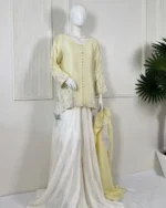 Pastel Silk Bridal Sharara Set with Tassel Dupatta - Image 4