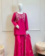 Pink 3 Pieceilver Zardozi Baraat Walima Dress