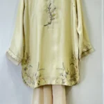 Lemon Yellow Silk Botanical Embroidery