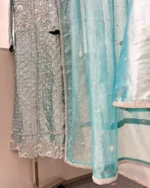 Turquoise Jaal Suit with Lehenga And Net Dupatta - Image 3