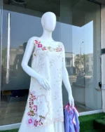 White Mehndi Sharara Suit with Ombre Dupatta - Image 3