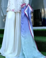 White Mehndi Sharara Suit with Ombre Dupatta - Image 4
