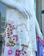 White Mehndi Sharara Suit with Ombre Dupatta - Image 5