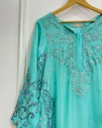 Ferozi Silk Resham And Sequin Embroidery - Image 3