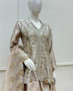 Peplum Gharara Suit Dense Hand Embroidery And Pearl Border Dupatta - Image 2