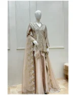 Peplum Gharara Suit Dense Hand Embroidery And Pearl Border Dupatta