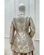 Peplum Gharara Suit Dense Hand Embroidery And Pearl Border Dupatta - Image 4