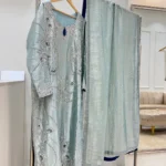 Shimmer Silk Kurta with Hand Embroidered Sequin Dupatta