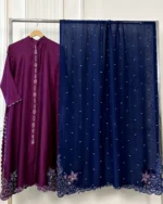 Magenta Kurta with Navy Pearl Booti Dupatta