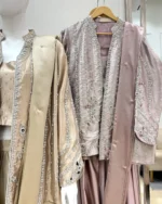 Tissue Jacket Suit with Sharara 3 Color Options - Image 5