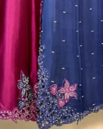 Magenta Kurta with Navy Pearl Booti Dupatta - Image 3