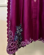 Magenta Kurta with Navy Pearl Booti Dupatta - Image 4