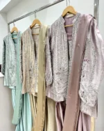 Tissue Jacket Suit with Sharara 3 Color Options - Image 3