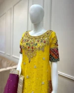 Bright Yellow Suit with Multicolor Patchwork - Image 2