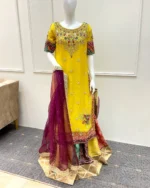 Bright Yellow Suit with Multicolor Patchwork