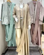 Tissue Jacket Suit with Sharara 3 Color Options