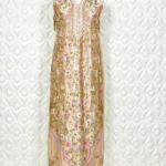 Peach Shimmer Kurta with Floral Zardozi Embroidery