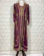 Royal Purple Kaftan with Gold Zardozi Embroidery