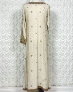 Ivory Floral Zardozi Kurta with Sequin Jaal Work - Image 4