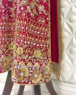 Maroon Kurta with Heavy Gold Zardozi Embroidery - Image 3