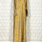 Mustard Gold Shimmer Kurta with Silver Florals