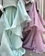 Layered Ruffle Skirt Suit with Embroidered Jacket - Image 3