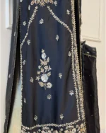 Open Jacket Suit Pearl And Gold Embroidery with Gold Inner - Image 2