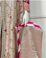 Metallic Suit Multicolor Floral Embroidery And Velvet Cuffs - Image 2