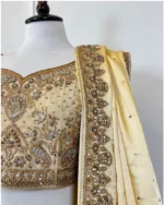 Gold Silk Lehenga Set Heavy Zardozi And Dabka Embroidered Choli - Image 2