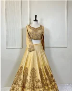 Gold Silk Lehenga Set Heavy Zardozi And Dabka Embroidered Choli