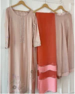 Dusty Pink Suit with Crystal Floral Embroidery