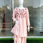 Baby Pink 3-Piece Suit with Pearl Embroidery