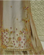 Zardozi Floral Embroidered Front-Open Suit with Sequin Dupatta - Image 4