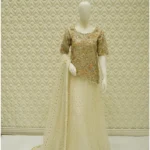 Hand-Embellished Beaded Blouse with Sequinned Net Skirt