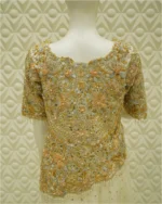 Hand-Embellished Beaded Blouse with Sequinned Net Skirt - Image 4